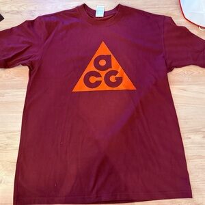 Nike ACG Burgundy and Orange Short Sleeve Tee